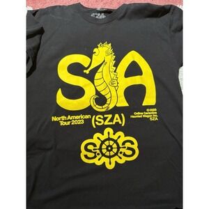 SZA North American Tour 2023 Seahorse T-shirt Crew Size Large Black
